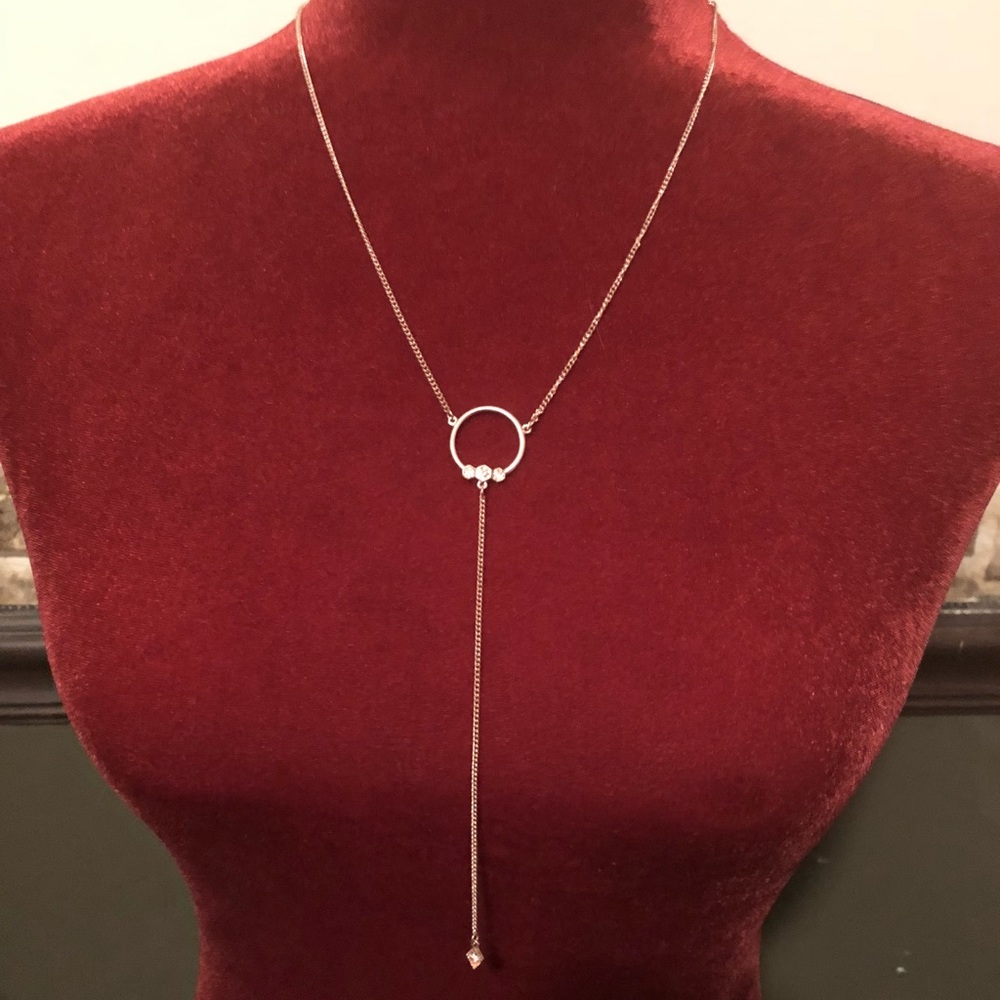 LUV AJ Full Bloom Lariat Necklace in Rose Gold
